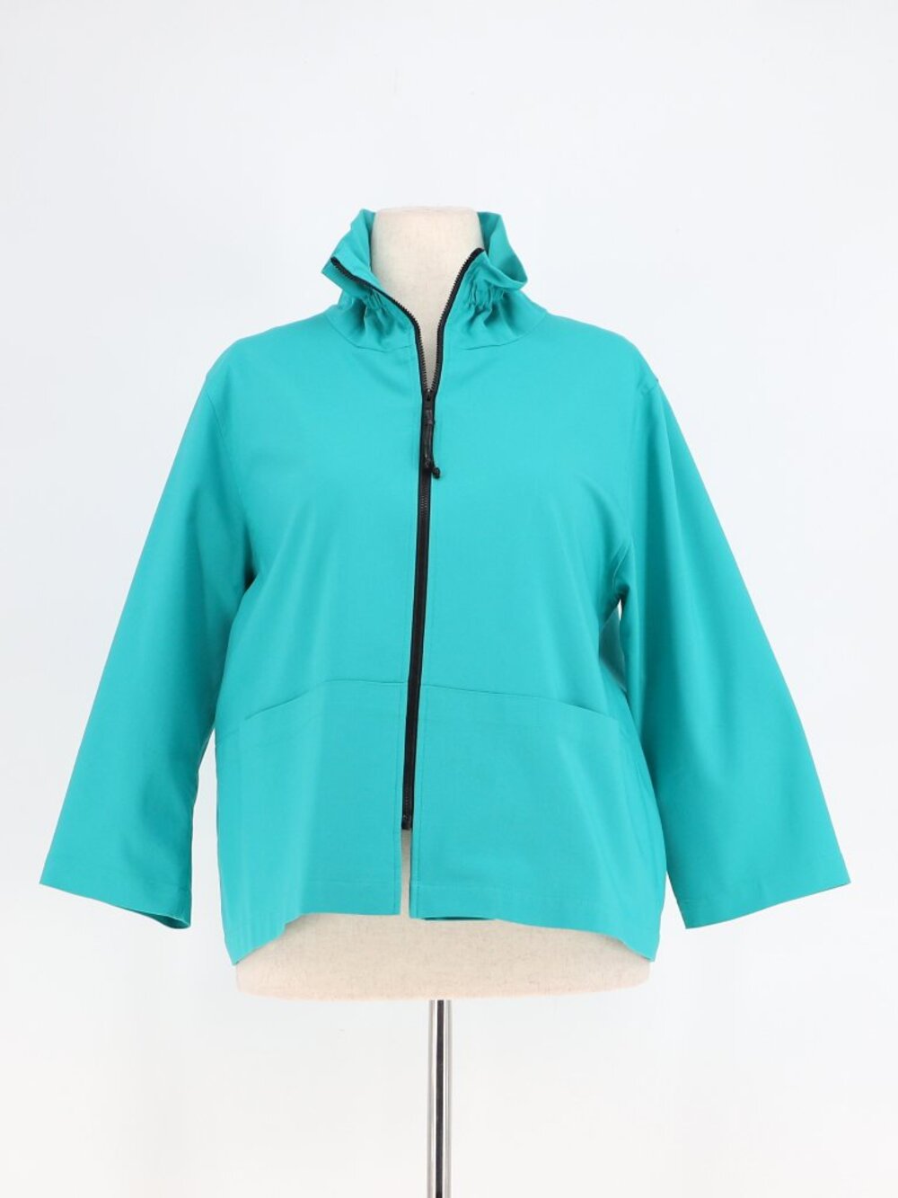 CAROLINE ROSE Sunset Vista Travel Zip Jacket in Teal Size XLp